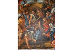 Caida de Cristo, imagen pintada al óleo, perteneciente al curso de Pintura Religiosa.
